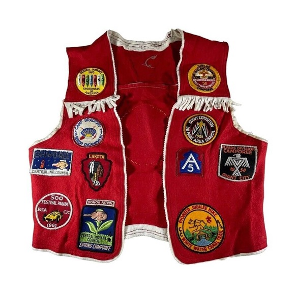 Vintage 1950s Boy Scouts of America vest w/ 26 patches 50s 60s